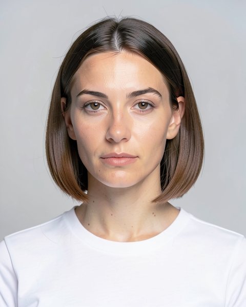 Chin-length bob haircut