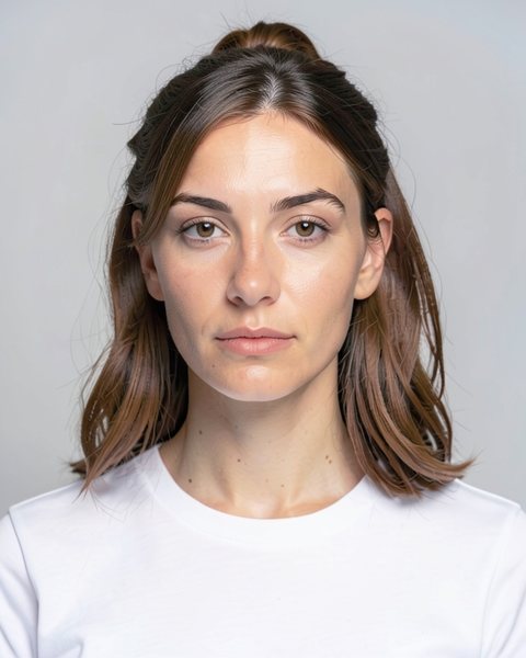 Half-up, half-down haircut