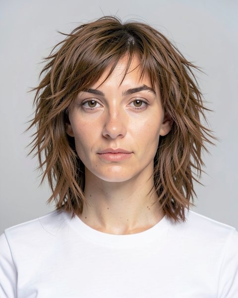 Textured shag haircut